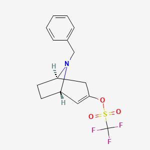 molecular formula C15H16F3NO3S B8024485 8-Benzyl-8-azabicyclo[3.2.1]oct-3-en-3-yl] trifluoromethanesulfonate 