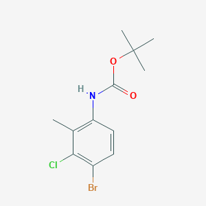 molecular formula C12H15BrClNO2 B8024498 Tert-butyl N-(4-bromo-3-chloro-2-methylphenyl)carbamate 
