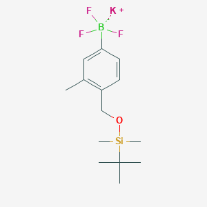 molecular formula C14H23BF3KOSi B8024521 Potassium (4-(((tert-butyldimethylsilyl)oxy)methyl)-3-methylphenyl)trifluoroborate 