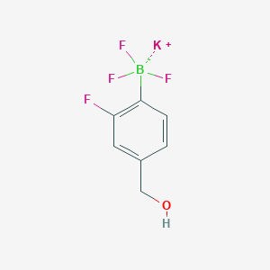 molecular formula C7H6BF4KO B8024528 Potassium trifluoro(2-fluoro-4-(hydroxymethyl)phenyl)borate 