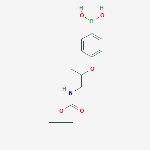 molecular formula C14H22BNO5 B8024538 {4-[(1-{[(Tert-butoxy)carbonyl]amino}propan-2-yl)oxy]phenyl}boronic acid 