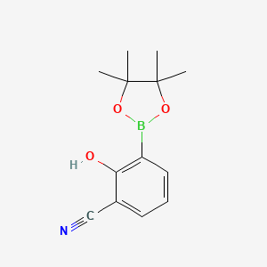molecular formula C13H16BNO3 B8024553 2-Hydroxy-3-(4,4,5,5-tetramethyl-1,3,2-dioxaborolan-2-YL)benzonitrile 