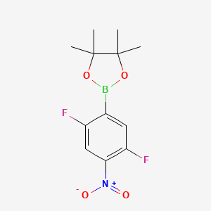 molecular formula C12H14BF2NO4 B8024565 2-(2,5-Difluoro-4-nitrophenyl)-4,4,5,5-tetramethyl-1,3,2-dioxaborolane 