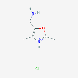 molecular formula C6H11ClN2O B8024578 (2,4-Dimethyl-1,3-oxazol-3-ium-5-yl)methanamine;chloride 