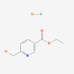 molecular formula C9H11Br2NO2 B8024591 Ethyl 6-(bromomethyl)pyridine-3-carboxylate hydrobromide 