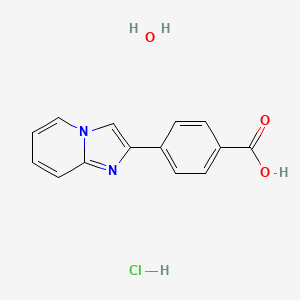 molecular formula C14H13ClN2O3 B8024608 4-Imidazo[1,2-a]pyridin-2-ylbenzoic acid hydrochloride hydrate 