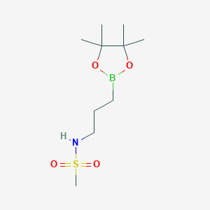 molecular formula C10H22BNO4S B8024631 N-[3-(tetramethyl-1,3,2-dioxaborolan-2-yl)propyl]methanesulfonamide 