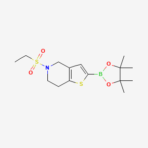 molecular formula C15H24BNO4S2 B8024635 5-(Ethylsulfonyl)-2-(4,4,5,5-tetramethyl-1,3,2-dioxaborolan-2-yl)-4,5,6,7-tetrahydrothieno[3,2-c]pyridine 
