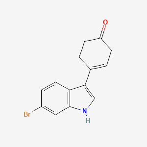 molecular formula C14H12BrNO B8024717 4-(6-Bromo-1H-indol-3-yl)cyclohex-3-enone 