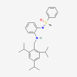 molecular formula C29H38N2OS B8024733 (S)-S-Methyl-S-phenyl-N-{2-[(2,4,6-triisopropylphenyl)methylamino]phenyl}sulfoximine, >=97.0% (HPLC) 