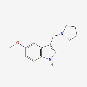 molecular formula C14H18N2O B8024750 5-methoxy-3-(pyrrolidin-1-ylmethyl)-1H-indole 