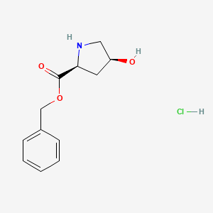 molecular formula C12H16ClNO3 B8024861 Benzyl (2S,4S)-4-hydroxypyrrolidine-2-carboxylate hydrochloride 