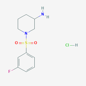 molecular formula C11H16ClFN2O2S B8024923 1-(3-Fluorobenzenesulfonyl)piperidin-3-amine hydrochloride 