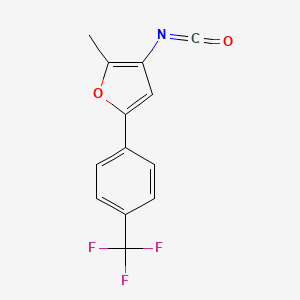 molecular formula C13H8F3NO2 B8024932 3-Isocyanato-2-methyl-5-(4-trifluoromethyl-phenyl)-furan 