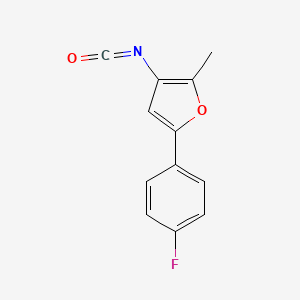 molecular formula C12H8FNO2 B8024940 5-(4-Fluoro-phenyl)-3-isocyanato-2-methyl-furan 