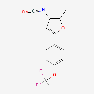 molecular formula C13H8F3NO3 B8024947 3-Isocyanato-2-methyl-5-(4-trifluoromethoxy-phenyl)-furan 