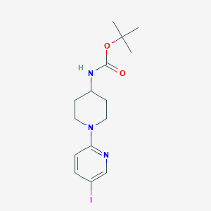 molecular formula C15H22IN3O2 B8025010 Tert-butyl 1-(5-iodopyridin-2-yl)piperidin-4-ylcarbamate CAS No. 1242240-91-0