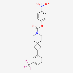 molecular formula C22H21F3N2O4 B8025018 p-Nitrophenyl 2-(m-trifluoromethylphenyl)-7-aza-spiro[3.5]nonane-7-carboxylate 