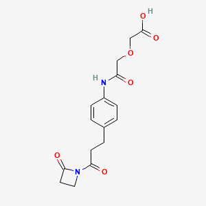 molecular formula C16H18N2O6 B8025074 ((4-[3-Oxo-3-(2-oxo-azetidin-1-yl)-propyl]-phenylcarbamoyl)-methoxy)-acetic acid 