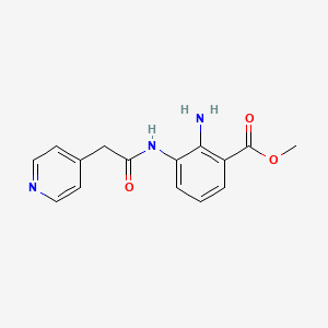 molecular formula C15H15N3O3 B8025127 Methyl 3-(2-(pyridin-4-yl)acetamido)-2-aminobenzoate 