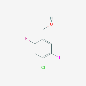 molecular formula C7H5ClFIO B8025219 (4-Chloro-2-fluoro-5-iodo-phenyl)-methanol 