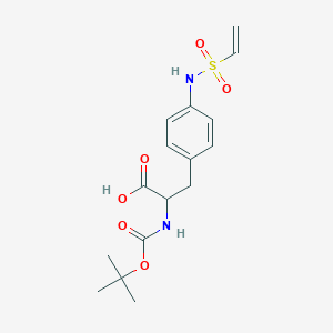 molecular formula C16H22N2O6S B8025239 2-tert-Butoxycarbonylamino-3-(4-ethenesulfonylamino-phenyl)-propionic acid 