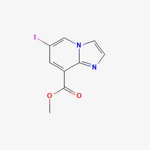 molecular formula C9H7IN2O2 B8025255 6-Iodo-imidazo[1,2-a]pyridine-8-carboxylic acid methyl ester 