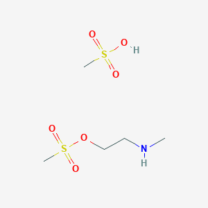 molecular formula C5H15NO6S2 B8025313 Methanesulfonic acid 2-methylamino-ethyl ester Methanesulfonate 