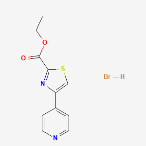 molecular formula C11H11BrN2O2S B8025351 Ethyl 4-(pyridin-4-yl)thiazole-2-carboxylate hydrobromide 