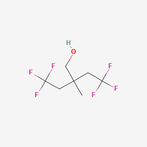 molecular formula C7H10F6O B8025362 4,4,4-Trifluoro-2-methyl-2-(2,2,2-trifluoroethyl)butan-1-ol 