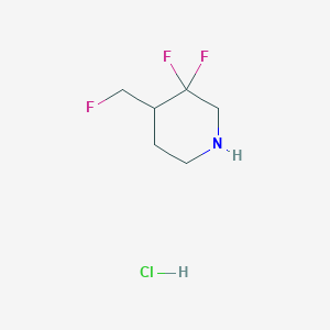 molecular formula C6H11ClF3N B8025386 3,3-Difluoro-4-(fluoromethyl)piperidine hydrochloride 