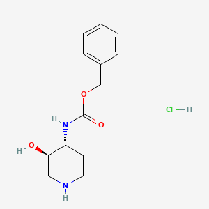 molecular formula C13H19ClN2O3 B8025393 trans-4-(Cbz-amino)-3-hydroxypiperidine hcl 