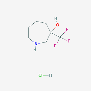 molecular formula C7H13ClF3NO B8025408 3-(Trifluoromethyl)azepan-3-ol hydrochloride 