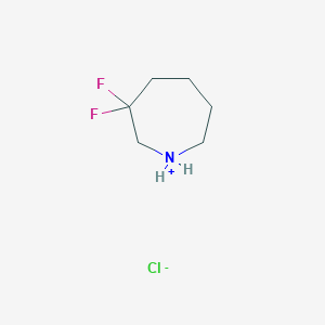 molecular formula C6H12ClF2N B8025415 3,3-Difluoro-perhydro-azepinium chloride 