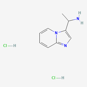 molecular formula C9H13Cl2N3 B8025431 1-(IMIDAZO[1,2-A]PYRIDIN-3-YL)ETHANAMINE DiHYDROCHLORIDE 