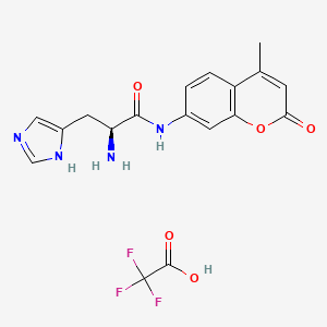 molecular formula C18H17F3N4O5 B8025472 H-His-AMC trifluoroacetate salt 