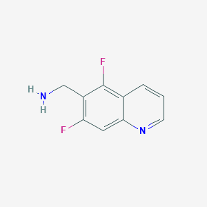 molecular formula C10H8F2N2 B8025506 (5,7-Difluoroquinolin-6-yl)methanamine 