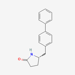 molecular formula C17H17NO B8025517 (S)-5-[(Biphenyl-4-yl)methyl]pyrrolidin-2-one 