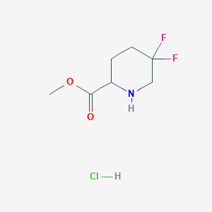 molecular formula C7H12ClF2NO2 B8025565 Methyl 5,5-difluoropiperidine-2-carboxylate hydrochloride 