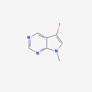 molecular formula C7H6IN3 B8025569 5-Iodo-7-methyl-7H-pyrrolo[2,3-d]pyrimidine 