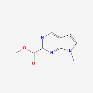 molecular formula C9H9N3O2 B8025584 7-甲基-7H-吡咯并[2,3-d]嘧啶-2-羧酸甲酯 