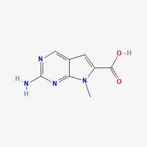 molecular formula C8H8N4O2 B8025616 2-Amino-7-methyl-7H-pyrrolo[2,3-d]pyrimidine-6-carboxylic acid 