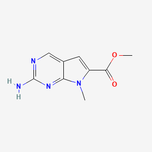 molecular formula C9H10N4O2 B8025620 Methyl 2-amino-7-methyl-7H-pyrrolo[2,3-d]pyrimidine-6-carboxylate 