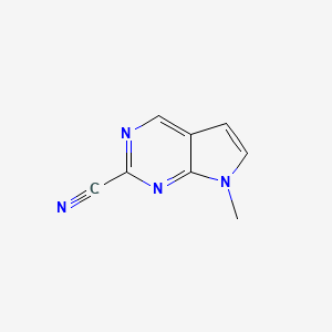 molecular formula C8H6N4 B8025629 7-Methyl-7H-pyrrolo[2,3-d]pyrimidine-2-carbonitrile 
