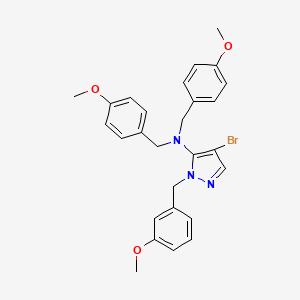 molecular formula C27H28BrN3O3 B8025632 4-bromo-1-[(3-methoxyphenyl)methyl]-N,N-bis[(4-methoxyphenyl)methyl]-1H-pyrazol-5-amine 