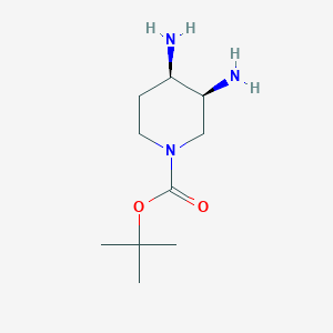 molecular formula C10H21N3O2 B8025639 cis-1-Boc-3,4-diaminopiperidine 