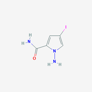 molecular formula C5H6IN3O B8025655 1-Amino-4-iodo-1H-pyrrole-2-carboxamide 