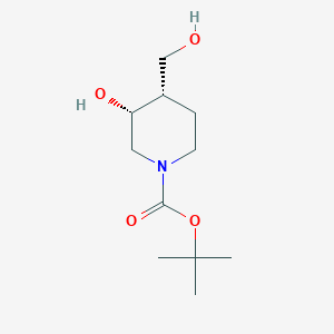 molecular formula C11H21NO4 B8025705 cis-Tert-butyl 3-hydroxy-4-(hydroxymethyl)piperidine-1-carboxylate 