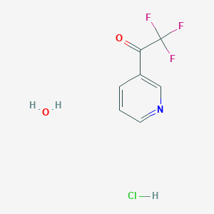 molecular formula C7H7ClF3NO2 B8025720 2,2,2-Trifluoro-1-(pyridin-3-yl)ethanone HCl h2o 