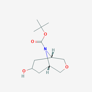 molecular formula C12H21NO4 B8025726 tert-Butyl (1s,5s)-7-hydroxy-3-oxa-9-azabicyclo[3.3.1]nonane-9-carboxylate 